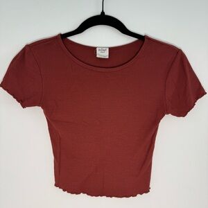Women's Rust Ribbed Crop Top